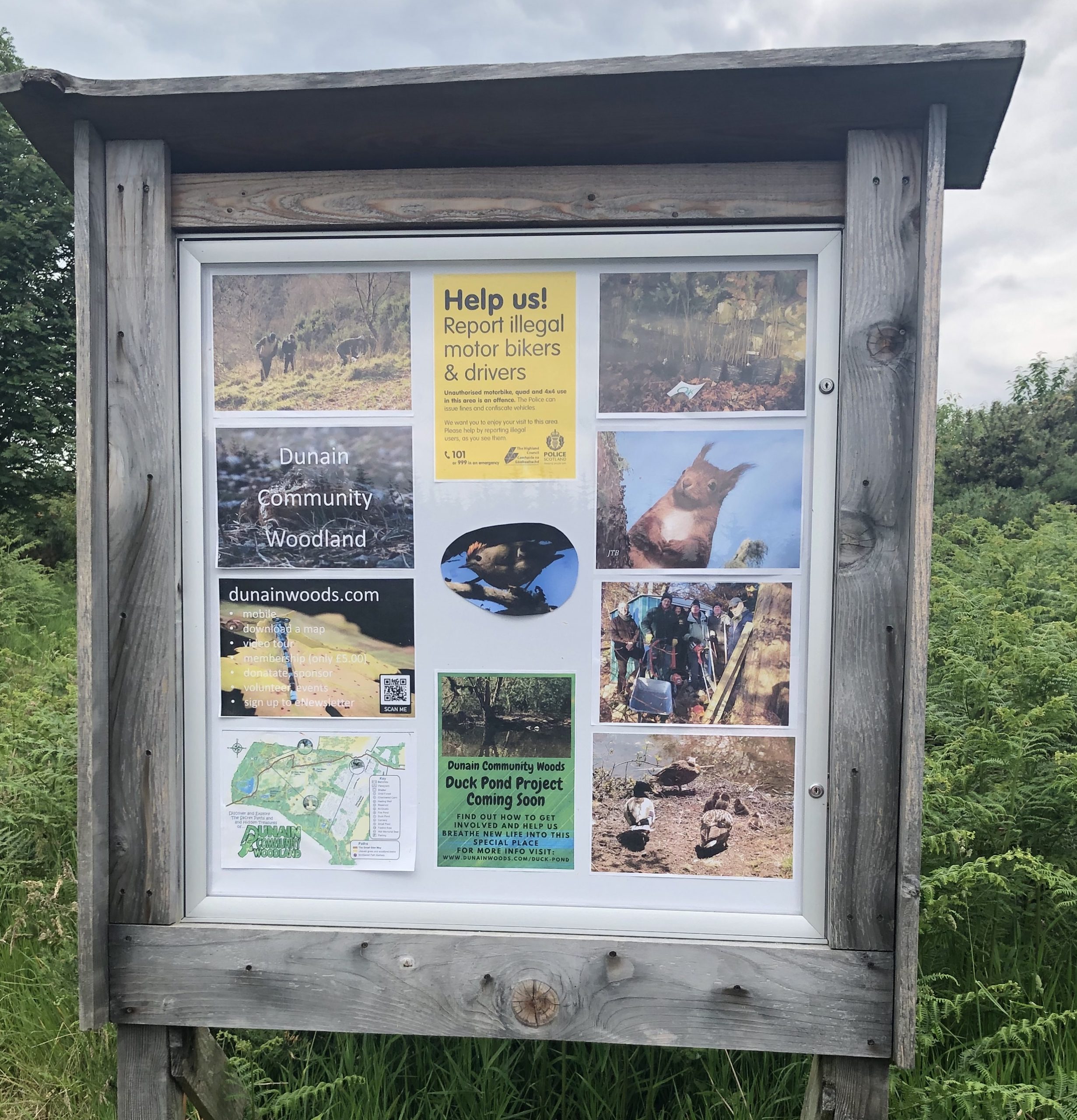 Dunain Community Woodlands Notice Board