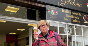 Cath enjoying an Ice cream 