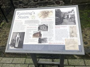 Interpretation board at Raining Stairs inverness