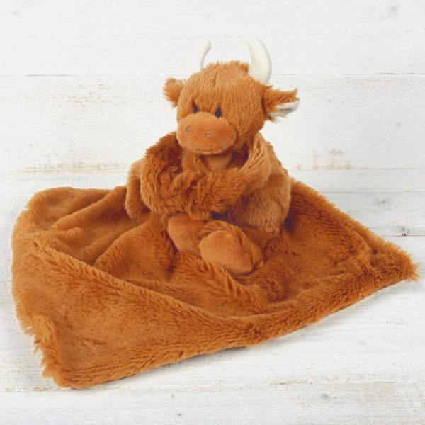 Highland Cow Super Soft Baby Soother Comforter brown