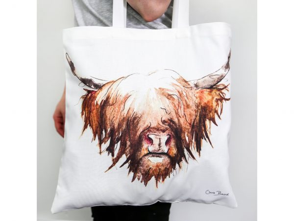 Highland Cow Tote Bag/ Scottish designer/Scotland Book bag tote shopper