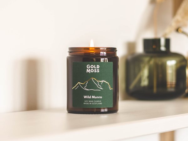 GOLD-MOSS-Wild Munro soy candle made in scotland