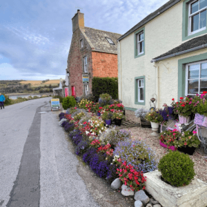 House at sea front in village of Cromarty, Highlands of Scotland 