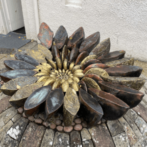 Ammonite sculpture at Hugh Millers cottage Cromarty