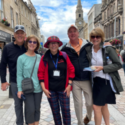 Cath meeting a group before going on a walking tour in Inverness